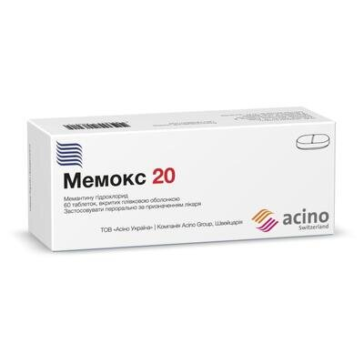 Мемокс 20 таблетки, в/плів. обол. по 20 мг №60 (10х6)