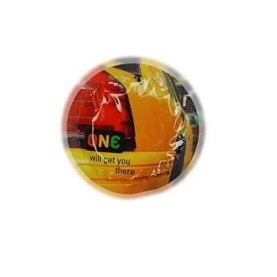 Презерватив ONE Color Sensations Will get you there жовтий, 1 штука