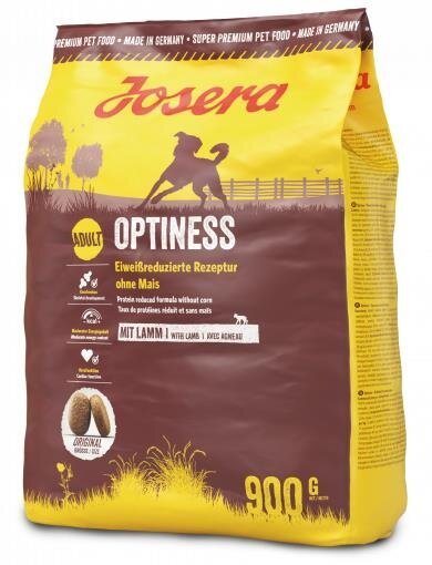 Корм сухий для собак Josera Optiness зі зниженим вмістом білка з ягням, 900 г
