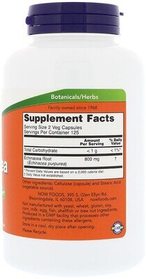 Ехінацея NOW Echinacea 400 мг вег. капсули №250