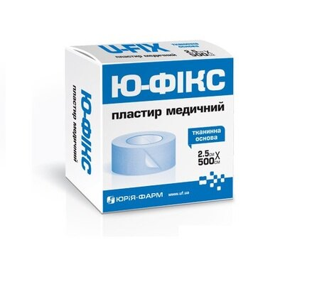 Пластир медичний Ю-Фікс на тканинній основі, котушка, 2,5 х 500 см, 1 штука