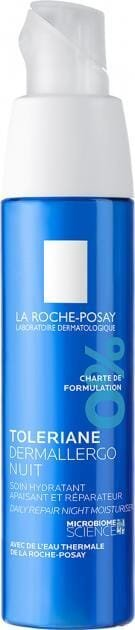 Крем-догляд для обличчя та шкіри навколо очей La Roche-Posay Toleriane Dermallergo нічний для гіперчутливої та схильної до алергії шкіри, 40 мл