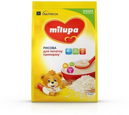 Каша безмолочна Milupa рисова для початку прикорму для дітей з 4 місяці, 170 г