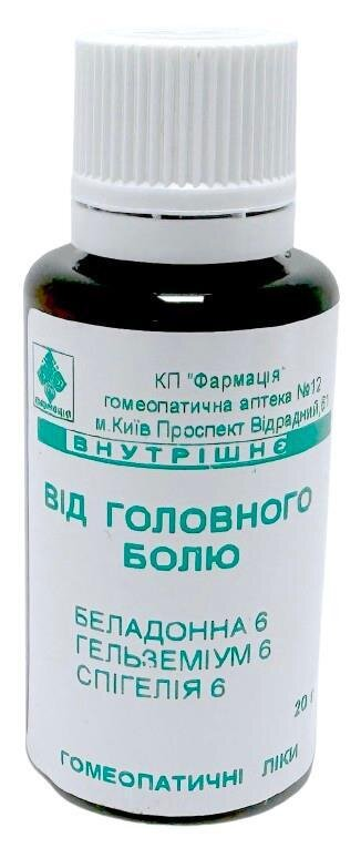 Комплекс Від головного болю КП Фармація гранули по 20 г у флак.