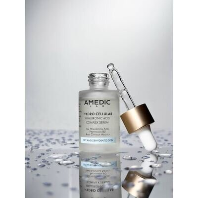 Сироватка для обличчя Amedic Hydro Cellular Hyaluronic Acid Complex Serum комплексна з 4-ма гіалуроновими кислотами, 30 мл