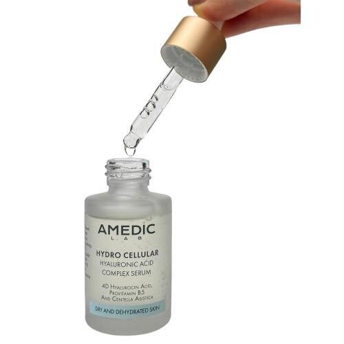 Сироватка для обличчя Amedic Hydro Cellular Hyaluronic Acid Complex Serum комплексна з 4-ма гіалуроновими кислотами, 30 мл