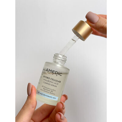 Сироватка для обличчя Amedic Hydro Cellular Hyaluronic Acid Complex Serum комплексна з 4-ма гіалуроновими кислотами, 30 мл
