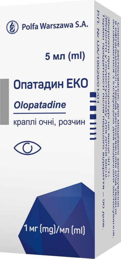 Опатадин еко краплі оч., р-н 1 мг/мл по 5 мл №1 у флак.-крап.
