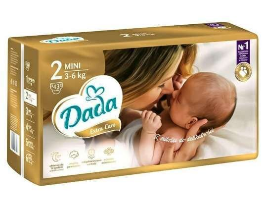 Підгузки Dada Extra Care Mini дитячі, розмір 2, 3-6 кг, 43 шт