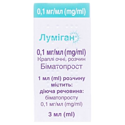 Луміган краплі оч., р-н 0.1 мг/мл по 3 мл у флак.-крап.