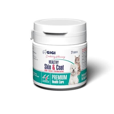 Вітамінно-мінеральний комплекс GiGi HEALTHY Skin & Coat для шкіри та шерсті собак та котів, 21 таблетка