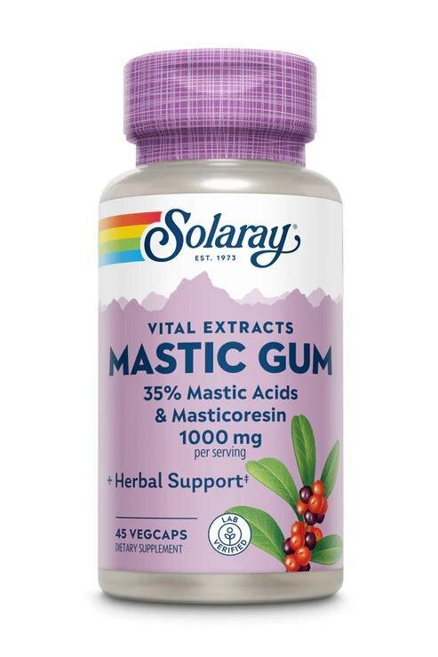 Мастикова смола Solaray Mastic Gum Extract 500, 45 веганських капсул