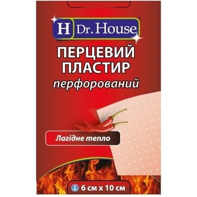 Пластир медичний Dr. House перцевий перфорований 6 см х 10 см, 1 штука