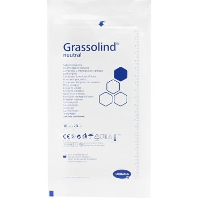 Пов'язка мазева Grassolind neutral для ран атравматична 10 см х 20 см стерильна, 1 штука