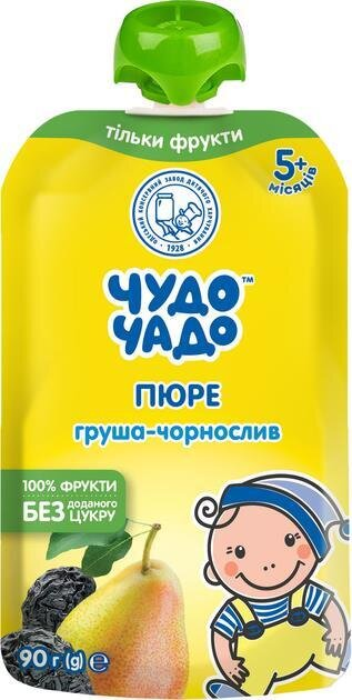 Пюре фруктове Чудо-Чадо Груша-чорнослив без цукру, 90 г