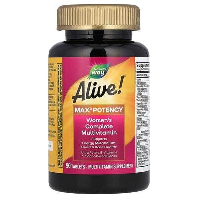 Мультивітаміни Nature's Way Alive! Max3 Potency Women's Multivitamin для жінок, 90 таблеток