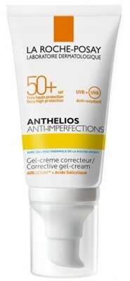 Гель-крем La Roche-Posay Anthelios, сонцезахисний корегуючий для жирної, проблемної та схильної до акне шкіри обличчя, SPF 50+, 50 мл