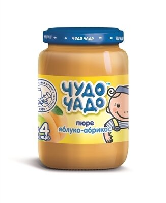 Пюре фруктове Чудо-Чадо Яблуко-абрикос з цукром, 170 г