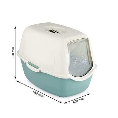 Туалет закритий Rotho MyPet Cat Toilet Bailey ECO для котів з фільтром, колір пісочний/зелений