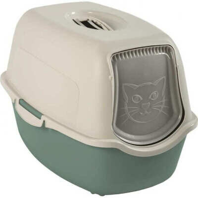 Туалет закритий Rotho MyPet Cat Toilet Bailey ECO для котів з фільтром, колір пісочний/зелений