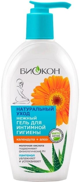 Гель для інтимної гігієни Біокон Натуральний Догляд Нагідки + алое ніжний, 200 мл