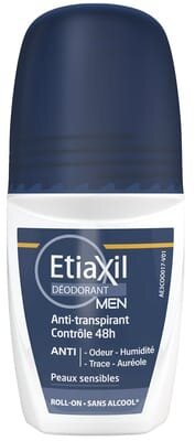 Дезодорант-антиперспірант кульковий Etiaxil Men 48h для чоловіків від помірного потовиділення, 50 мл