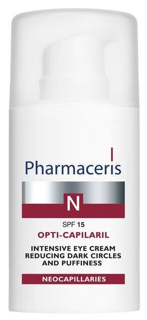 Крем Pharmaceris N Opti-Сapilaril SPF15 інтенсивний зменшуюючий темні кола і набряки під очима, 15 мл