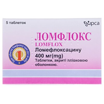 Ломфлокс таблетки, в/плів. обол. по 400 мг №5