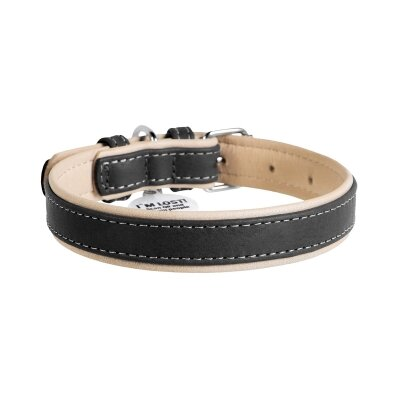 Нашийник для собак Collar WAUDOG WAUDOG Soft з QR паспортом, шкіряний, ширина 15 мм довжина 27-36 см, чорний