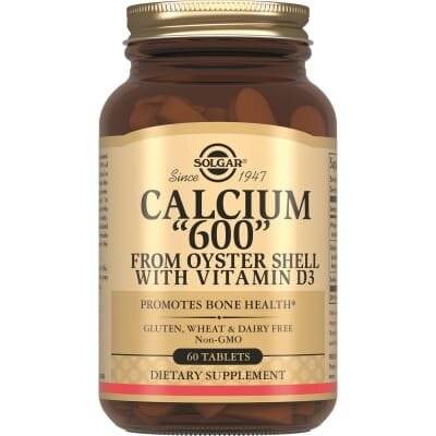 Кальцій з устричної шкаралупи Solgar Calcium 600 (from Oyster Shell with Vitamin D3) таблетки №60