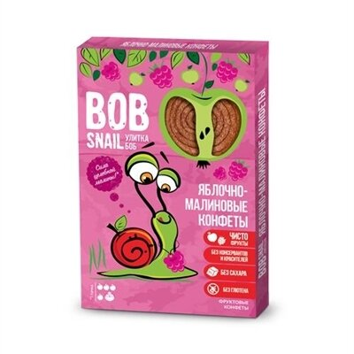 Цукерки Bob Snail Roll натуральні яблучно-малинові, 60 г