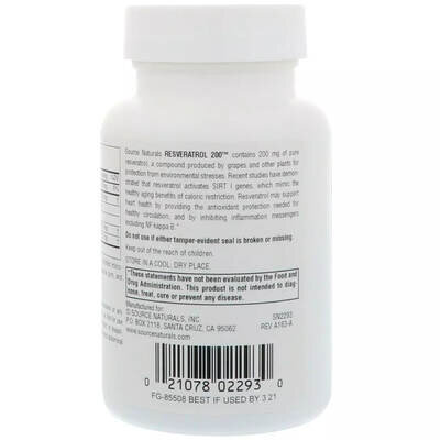 Ресвератрол Source Naturals Resveratrol 200 мг таблетки №60