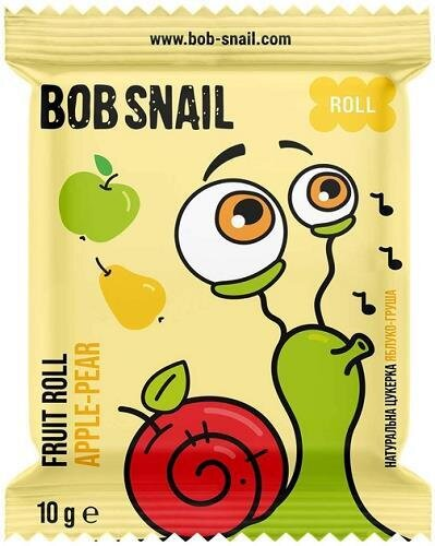 Цукерки Bob Snail Roll натуральні яблучно-грушеві, 10 г