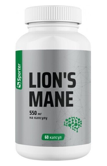 Гриб Їжовик гребінчастий (Левова Грива) Sporter Lion's Mane 550 мг капсули №60