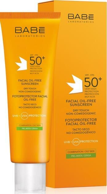 Сонцезахисний крем Babe Laboratorios SPF50+ для жирної та комбінованої шкіри для щоденного догляду, 50 мл