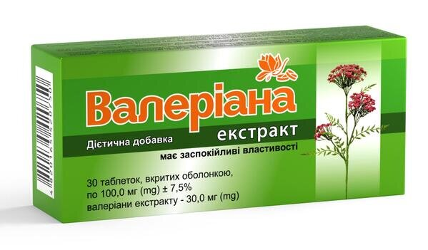 Валеріана екстракт таблетки по 30 мг №30 Ronpharm