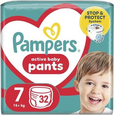 Підгузки-трусики Pampers Pants Giant Plus дитячі розмір 7, 17+ кг, 32 шт