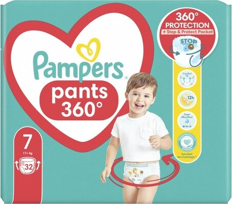 Підгузки-трусики Pampers Pants Giant Plus дитячі розмір 7, 17+ кг, 32 шт