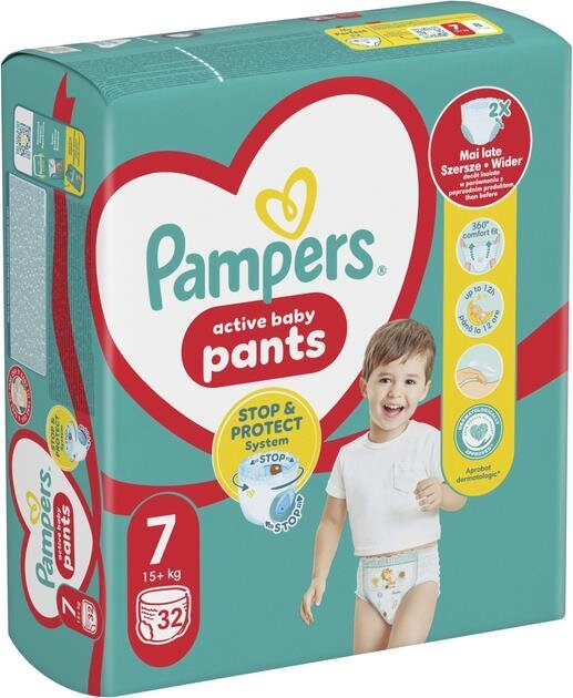 Підгузки-трусики Pampers Pants Giant Plus дитячі розмір 7, 17+ кг, 32 шт