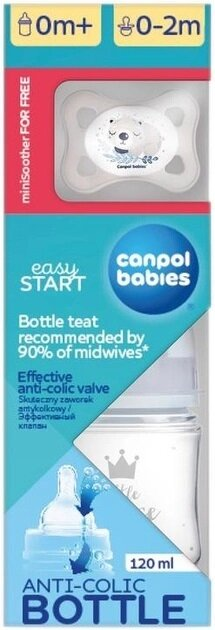 Набір для новонароджених Canpol Babies 0312mix Mini Boy (пляшечка 120 мл + пустушка 0-2 міс)