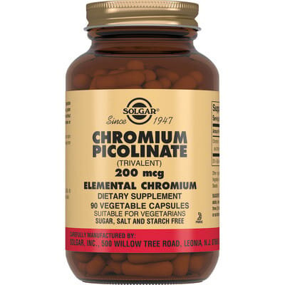 Хром піколінат Solgar Chromium Picolinate 200 мкг вег. капсули №90