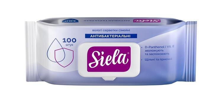 Серветки вологі Siela Антибактеріальні, 100 шт