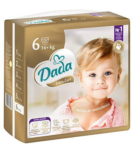 Підгузки Dada Extra Care Extra Large дитячі, розмір 6, 16+ кг, 26 шт