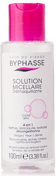Міцелярна вода Byphasse Make-up Remover для очищення обличчя для сухої, чутливої та інтолерантної шкіри, 100 мл