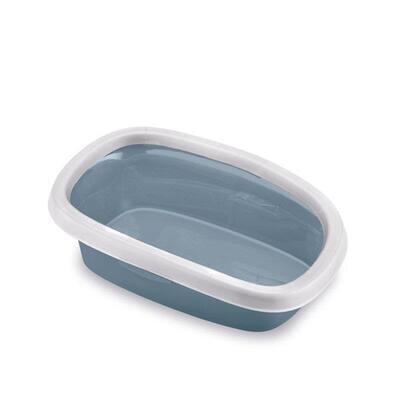Туалет StefanPlast Sprint 20 для кішок з високими бортами, синьо-сталевий, 58 x 39 x 17 см