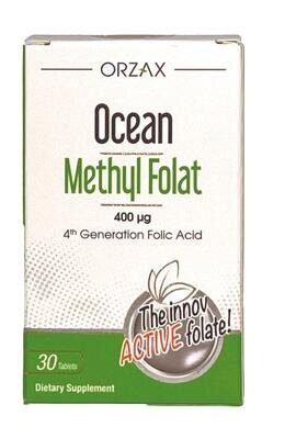 Фолієва кислота Orzax Ocean Methly Folat, 30 таблеток