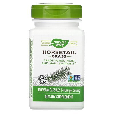 Хвоща польового трава Nature's Way Horsetail Grass 440 мг, 100 капсул