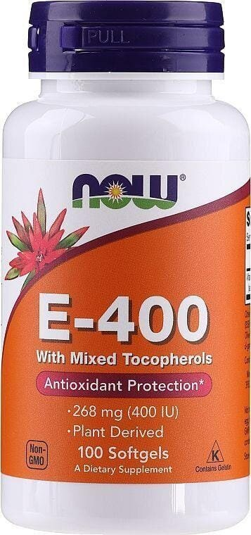 Вітамін E NOW Vitamin E-400 With Mixed Tocopherols м'які капсули №100