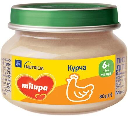 Пюре м'ясне Milupa Курча для дітей з 6 місяців, 80 г