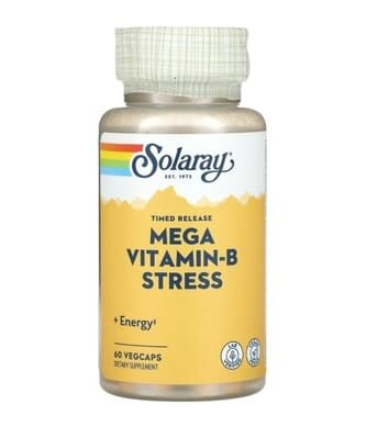 Комплекс вітамінів групи В Solaray Mega Vitamin-B Stress, 60 вегетаріанських капсул